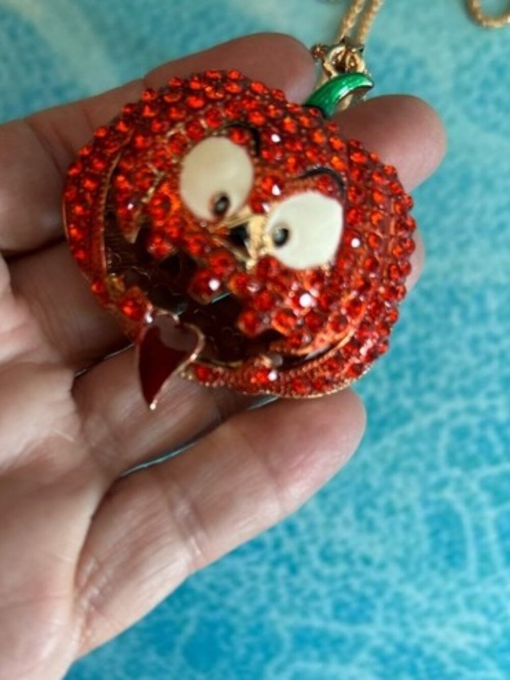 Halloween Pumpkin Pendant Necklace-New  FL1